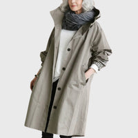 Christina | Langer wasserabweisender Trenchcoat mit Kapuze