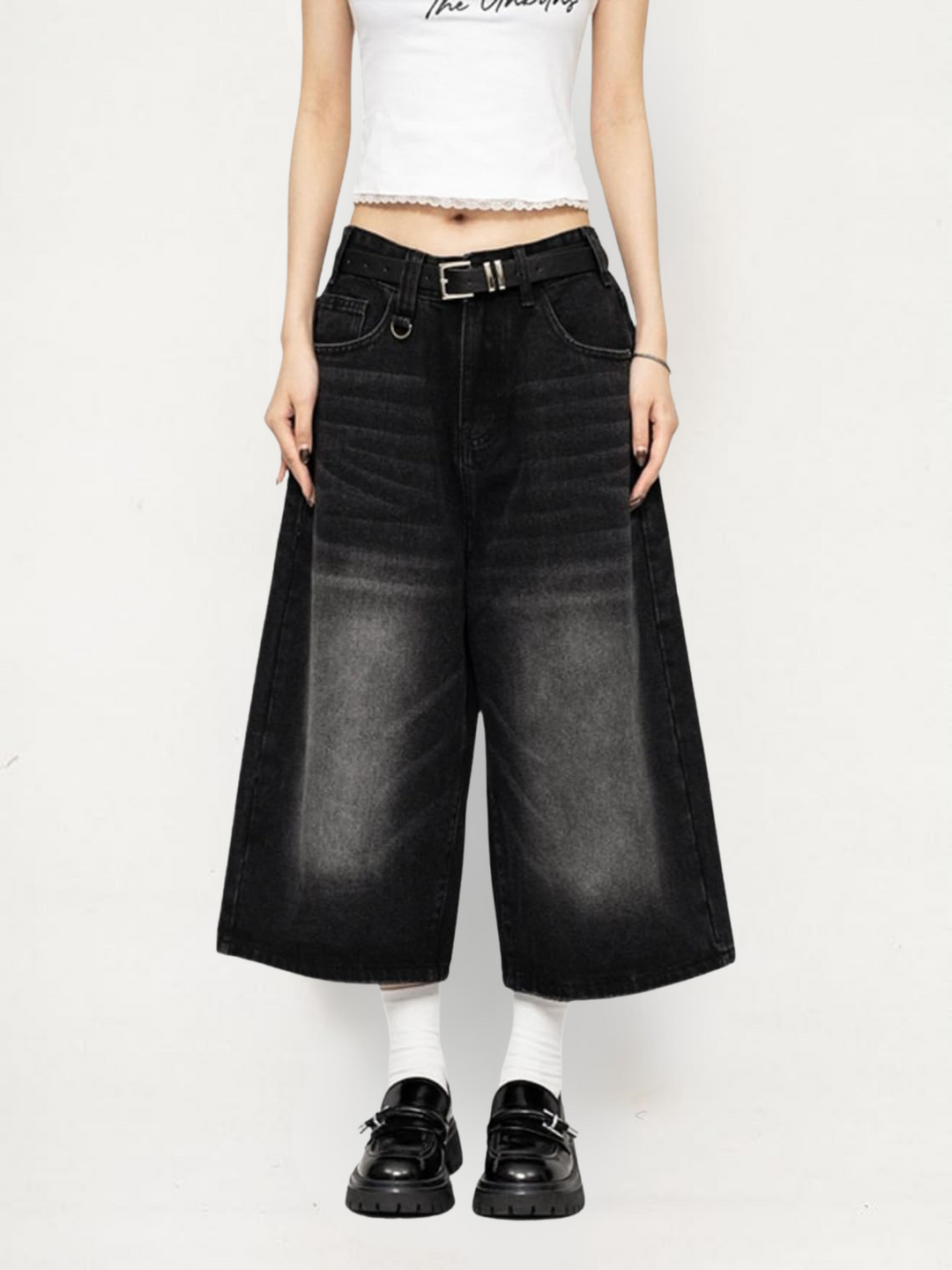 Diana | Jeans Culotte Donna in Denim a Gamba Larga