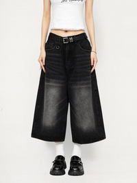 Diana | Jeans Culotte Donna in Denim a Gamba Larga
