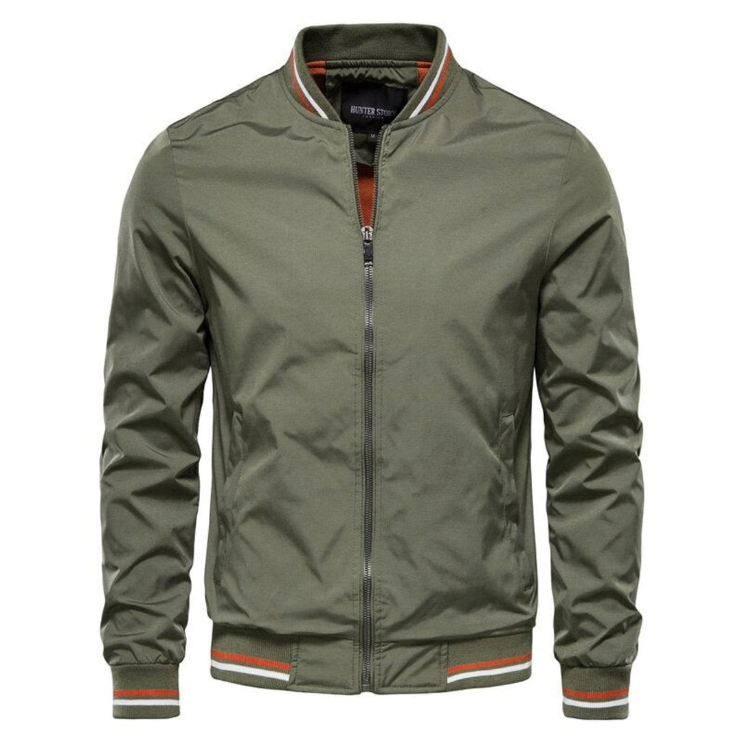 Lucas | Casual Bomber Jacket with Contrasting Ribbed Trim