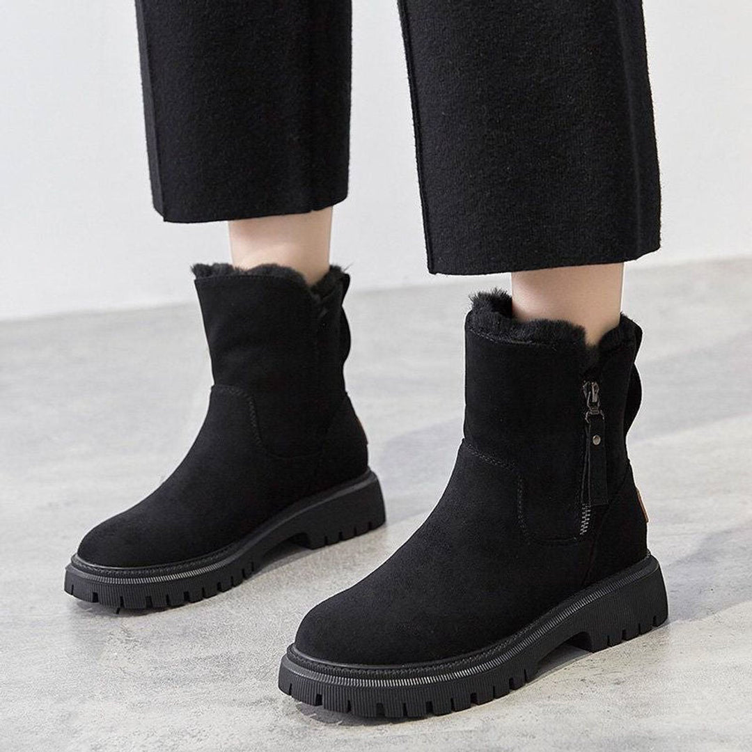 Nicole | Winterliche Wildlederstiefeletten mit Fleecefutter