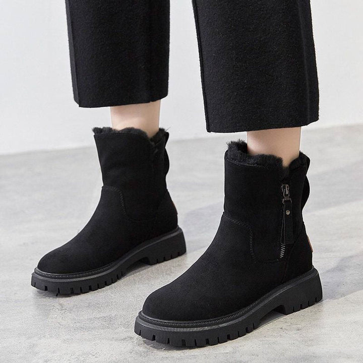 Nicole | Winterliche Wildlederstiefeletten mit Fleecefutter