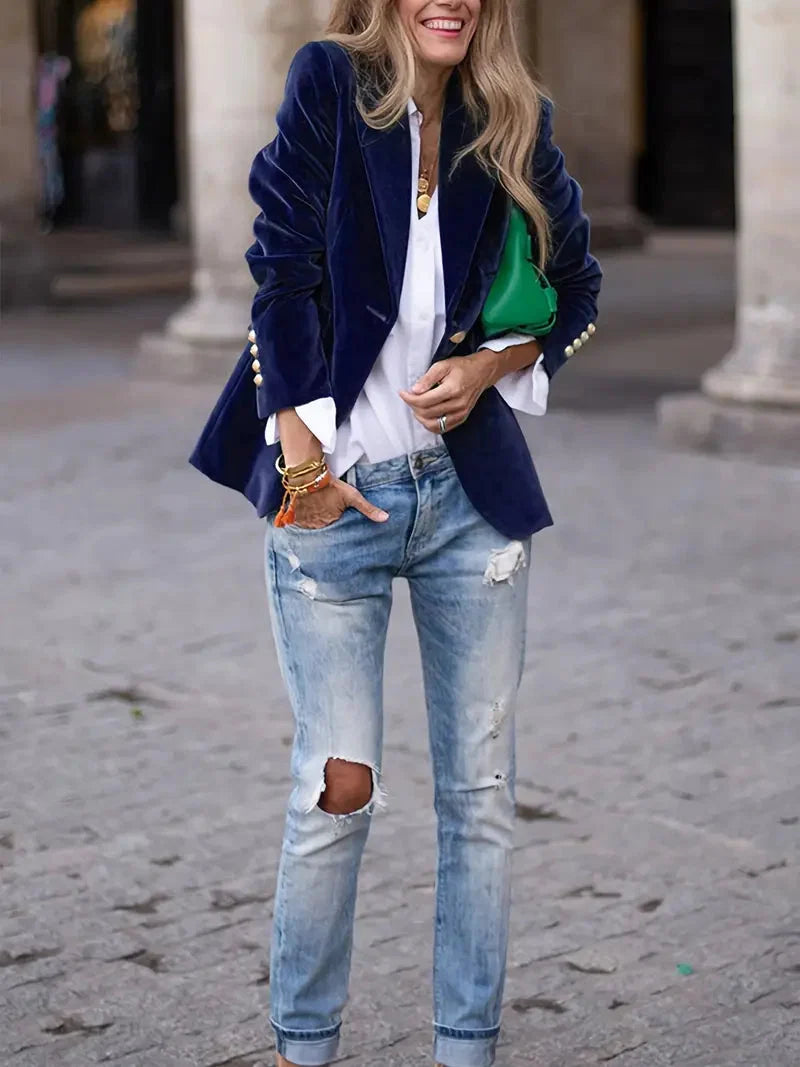 Sofia | Blazer in Velluto da Donna Elegante e Raffinato