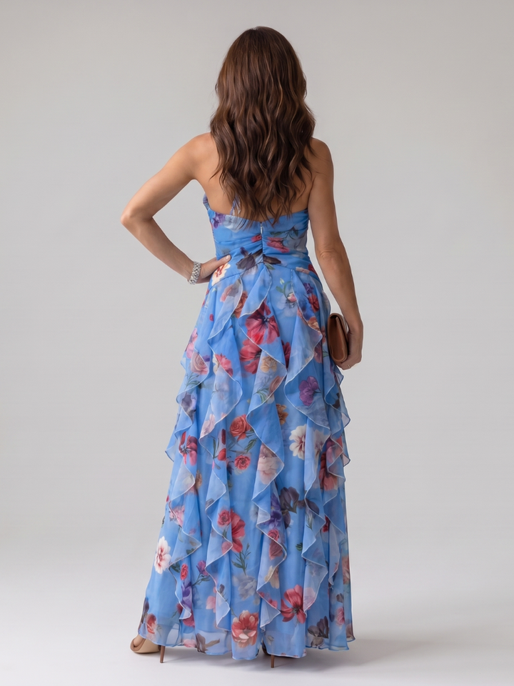 Nori | Maxi Dress – Floral Halter Neck Design