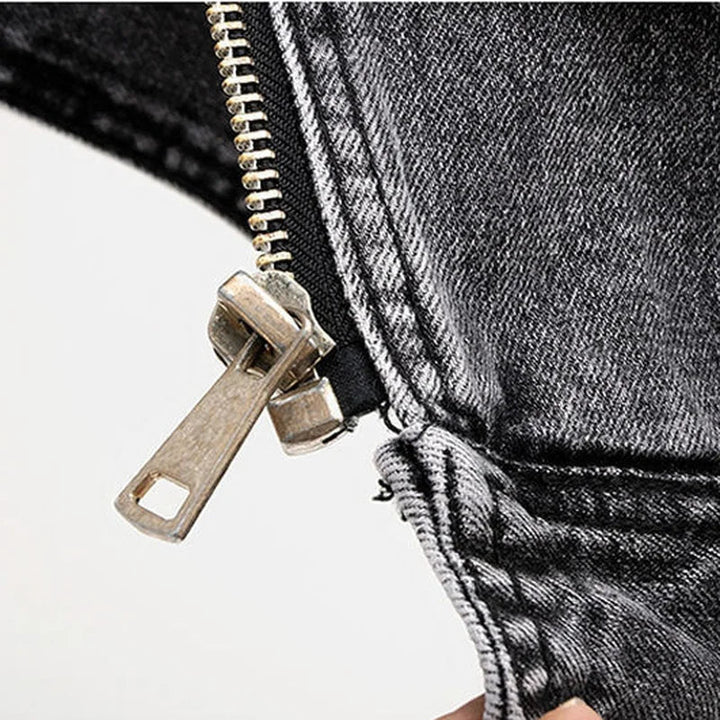 Anthony | Gilet in Denim Vintage con Zip Asimmetrica