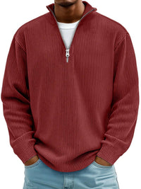 Marco | Maglione Uomo Maglia a Coste con Colletto Quarter-Zip