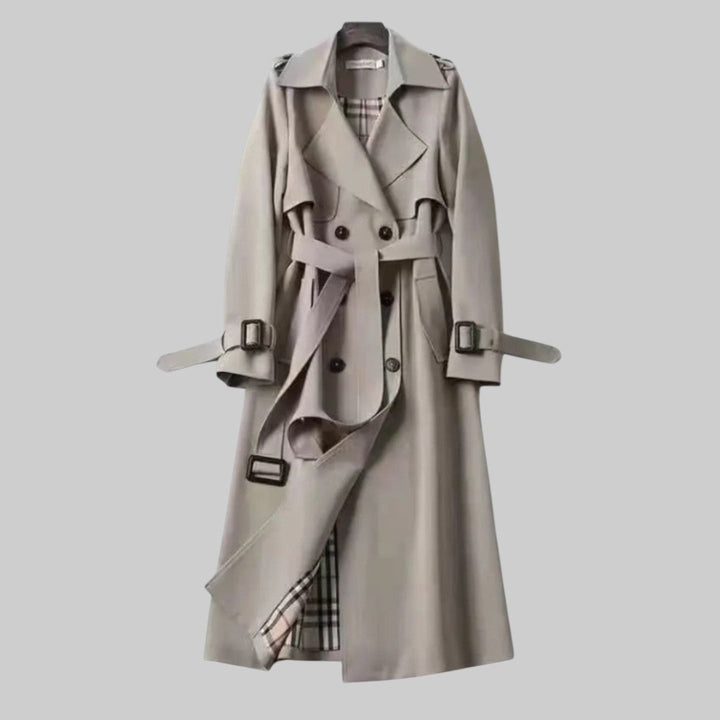 Caroline | Elegant and comfortable long double-breasted trench coat