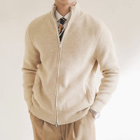 Marcel | Maglione in maglia moderno a coste con zip integrale