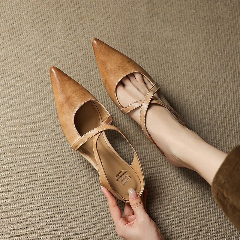Serena | Mules Eleganti in Vera Pelle con Fasce Incrociate