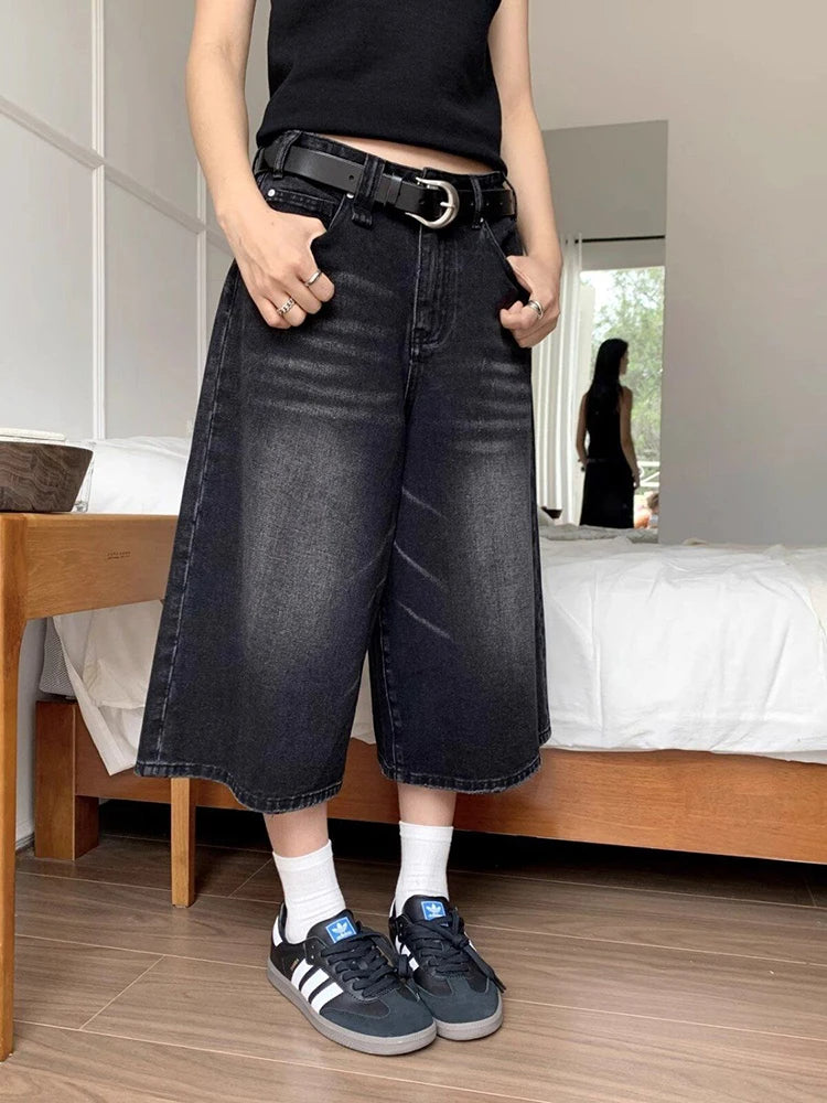 Diana | Jeans Culotte Donna in Denim a Gamba Larga