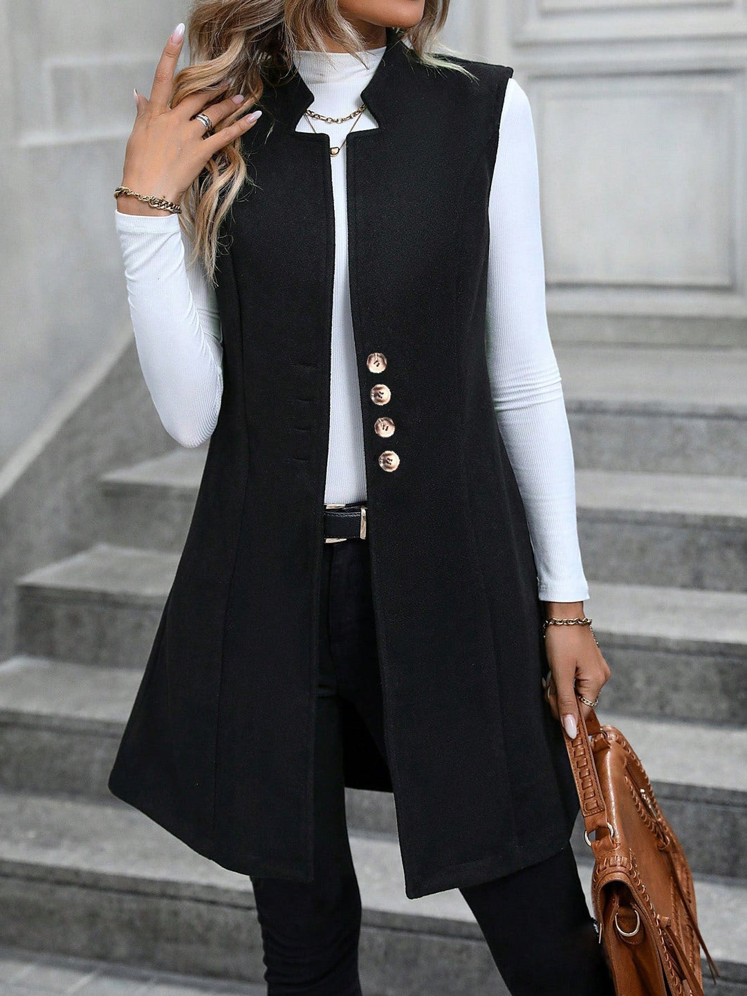 Olivia | Gilet Elegante con Bottoni da Donna
