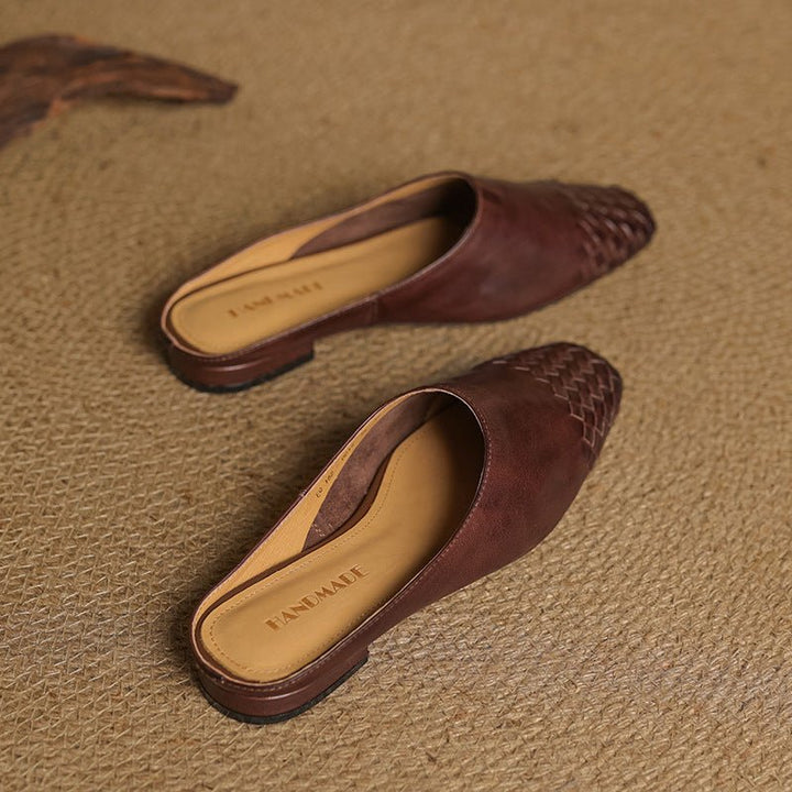 Mila | Mules senza lacci in pelle intrecciata eleganti e comodi